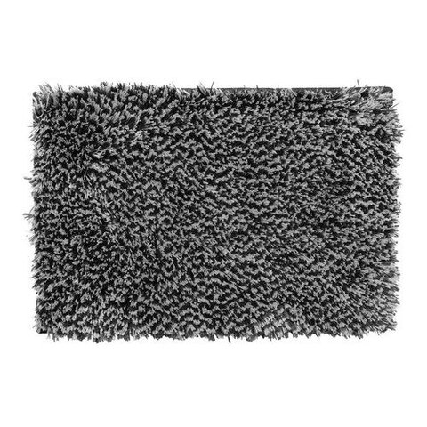 Tapete Silk Antiderrapante 1,00 X 1,50 Pelo Macio 09 Mescla:Preto