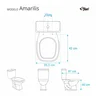 Tampa de Vaso Poliéster Amarilis Preto para bacia Fiori 6lpf - 2