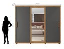 Ver imagem 2 de Roupeiro/Armário/Guarda Roupas/Organizador PAN Com 3 Portas de Correr 4 Gavetas Com Corrediças Teles