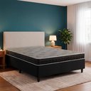 Ver imagem 2 de Cama Box Viúva Preto + Colchão Espuma D20 Dupla Face Zidi Querubin 128x188x49cm