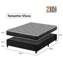 Ver imagem 4 de Cama Box Viúva Preto + Colchão Espuma D20 Dupla Face Zidi Querubin 128x188x49cm