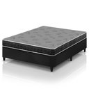 Ver imagem 1 de Cama Box Viúva Preto + Colchão Espuma D20 Dupla Face Zidi Querubin 128x188x49cm
