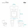Assento Sanitário Flox Marfim para vaso Fiori - 3