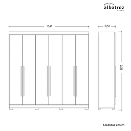 Guarda Roupa Belem Cinamomo - Móveis Albatroz - 3