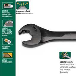 Jogo de Chave Combinada Speedy X6 8-17 mm com 7 Peças - ST47530 - SATA - 3