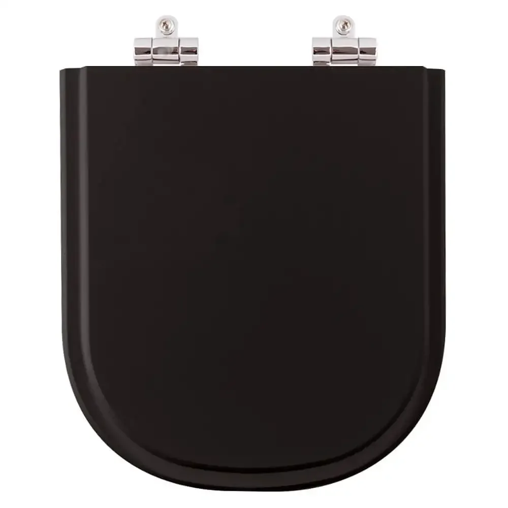 Tampa de Vaso Sanitário Poliéster com Amortecedor Flox Preto para bacia Fiori - 1