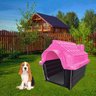 Casinha de Cachorro Cães Dog Número 4 Raças Médias Plástica Desmontável Rosa Mec Pet Rinopet N4 - 1