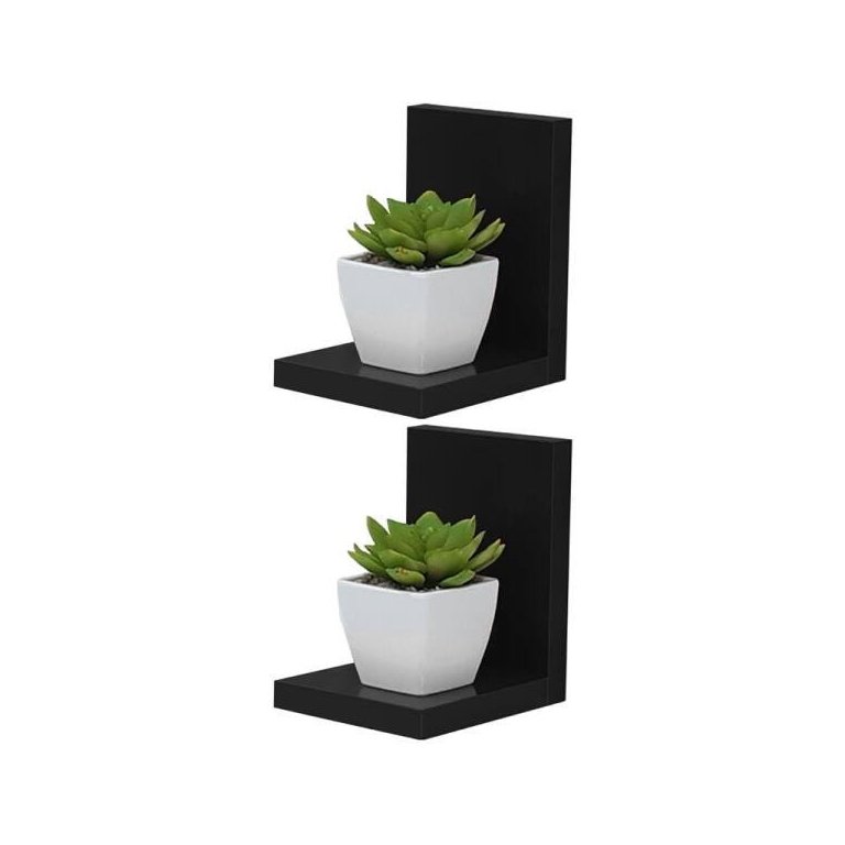 Kit 2 Prateleiras Buzios 15 X 12cm Preto Kit 2 Prateleiras Buzios 15 X 12cm Preto