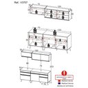 Ver imagem 5 de Armário de Cozinha Compacta 190cm Veneza Multimóveis V3707 Preto/Dourado