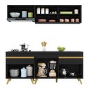 Ver imagem 6 de Armário de Cozinha Compacta 190cm Veneza Multimóveis V3707 Preto/Dourado