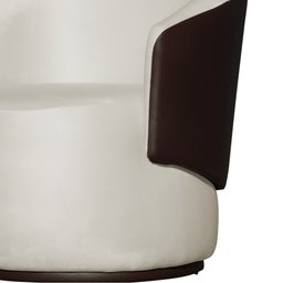 Kit 1 Poltrona 1 Namoradeira e 1 Puff Grande Design Orgânico Beatriz Veludo Composê Corino Marrom -  - 8