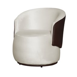 Kit 1 Poltrona 1 Namoradeira e 1 Puff Grande Design Orgânico Beatriz Veludo Composê Corino Marrom -  - 6