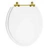 Assento Sanitário Poliéster Fiori Branco para vaso Fiori Com Ferragem Dourada - 1