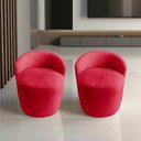Ver mais imagens de Kit 2 Poltronas Decorativa Yara Orgânica Suede Vermelho