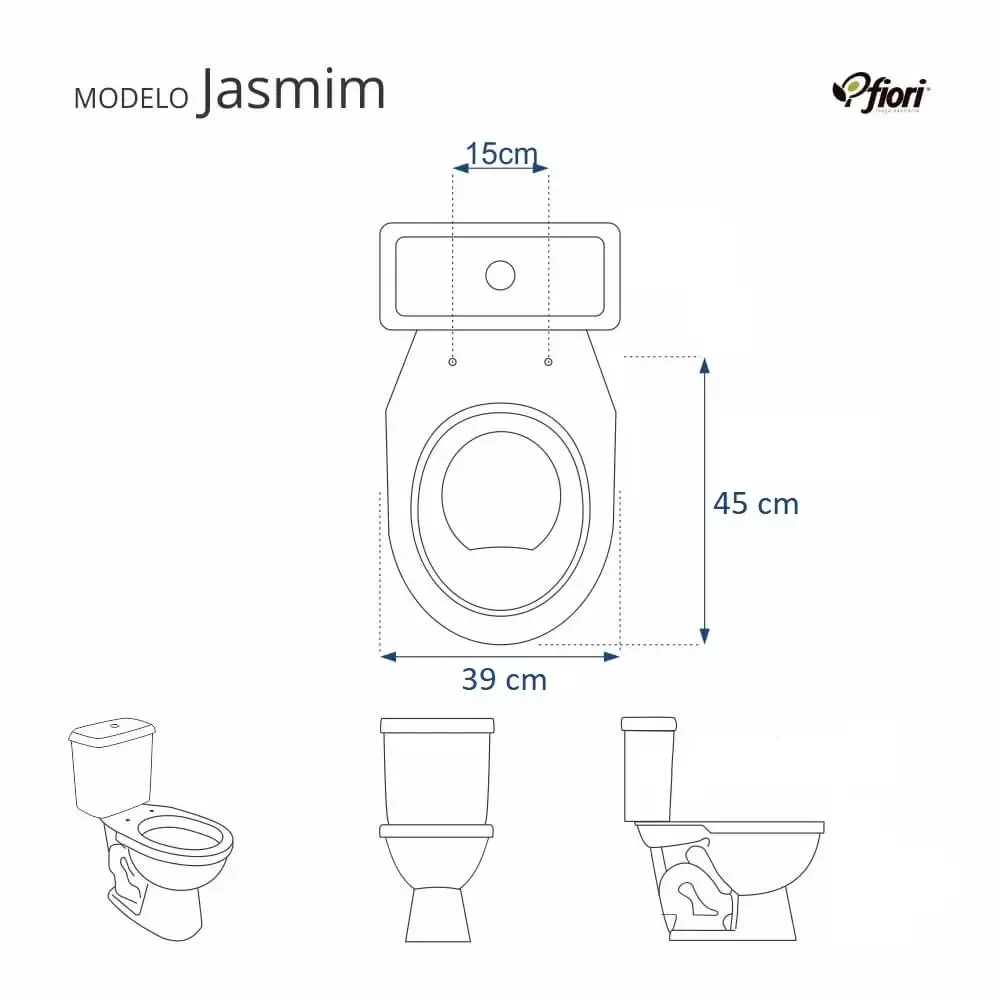 Tampa de Privada Jasmim Verde Claro para louça Fiori 6lpf - 4