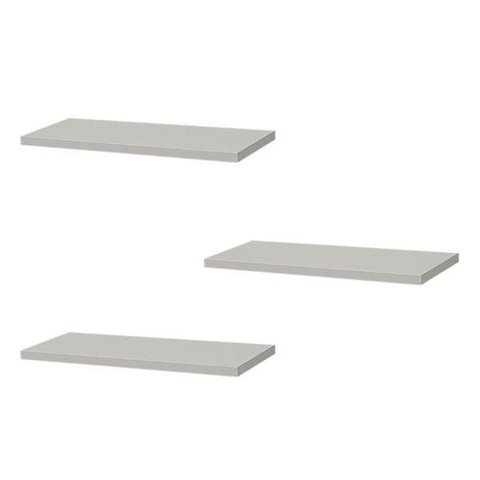 Kit com 3 Prateleiras 40 x 20cm Brancas com Suporte Invisível