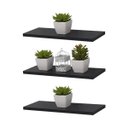 Ver imagem 2 de Kit 3 Prateleiras 40x20cm Preta Suporte Invisível