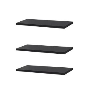 Kit 3 Prateleiras 40x20cm Preta Suporte Invisível