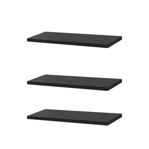 Kit 3 Prateleiras 40x20cm Preta Suporte Invisível