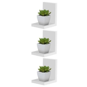 Kit 3 Prateleiras Buzios 15 X 12cm Branco