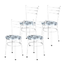 Ver imagem 1 de 4 Cadeiras para Mesa Epoxi Branca Assento Floral:floral Branco