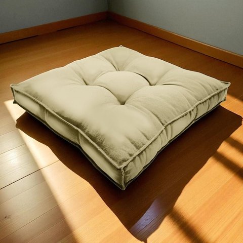 Almofada Futon Cadeiras Bancos Áreas 60x60 Cm Bege