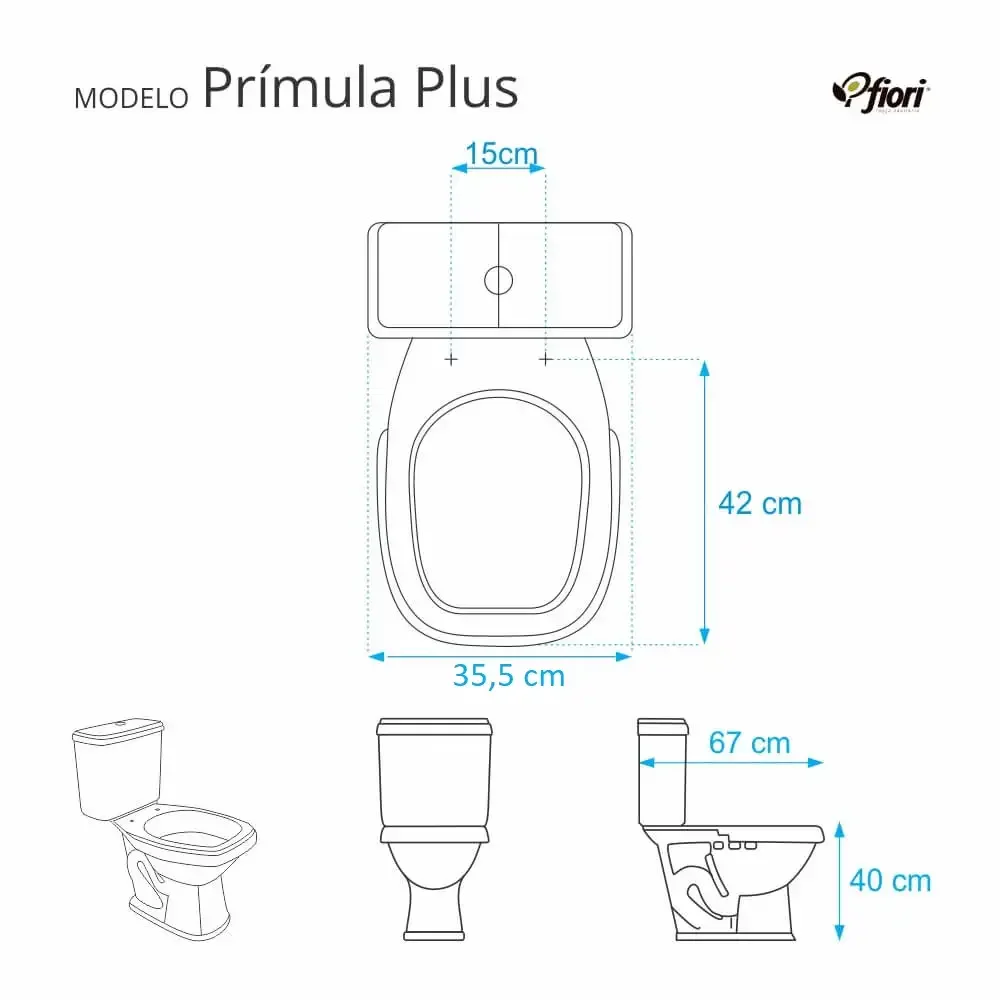 Assento Sanitário Poliéster Fechamento Lento Primula Plus Cinza Claro para vaso Fiori - 2