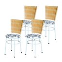 Ver imagem 1 de 4 Cadeiras para Mesa Branca Hawai Palha com Assento Floral Cor:floral Branco