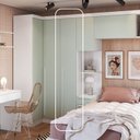 Ver imagem 7 de Guarda-Roupa Modulado 1 Porta Infinity Branco/Line/Pistache
