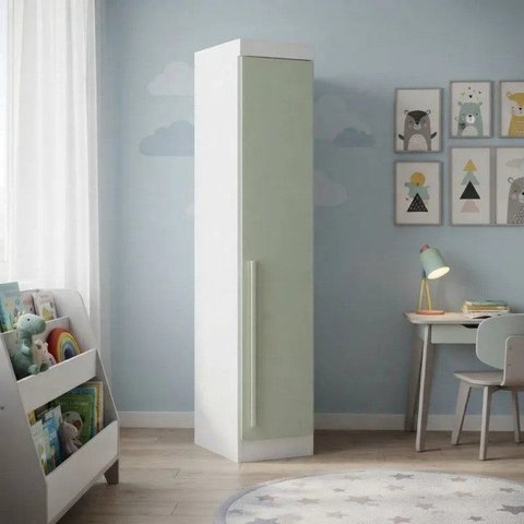 Guarda-Roupa Modulado 1 Porta Infinity Branco/Line/Pistache