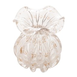 Vaso Murano Italy Trasparente/Dourado 11,5x13 - Wolff - 1