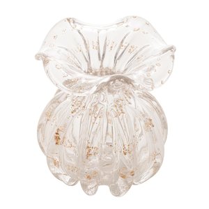 Vaso Murano Italy Trasparente/Dourado 11,5x13 - Wolff