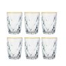Jogo de Copo Vidro Diamond Fio Dourado 270ml 6 Un - 1
