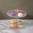 Ver imagem 5 de Porta Doces 2 Andares Cristal Renaissance 22,8x25cm Prato Duplo Lyor Cupcakes Salgados