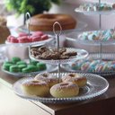 Ver imagem 7 de Porta Doces 2 Andares Cristal Renaissance 22,8x25cm Prato Duplo Lyor Cupcakes Salgados