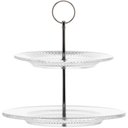 Ver imagem 4 de Porta Doces 2 Andares Cristal Renaissance 22,8x25cm Prato Duplo Lyor Cupcakes Salgados