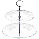 Ver imagem 1 de Porta Doces 2 Andares Cristal Renaissance 22,8x25cm Prato Duplo Lyor Cupcakes Salgados