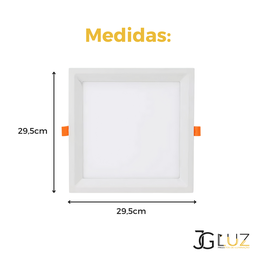 Kit 17 Painel Plafon Led Teto Embutir Quadrado 24w Bco / Pto - Branco - Bco Quente 3000k - 110v/220v - 6