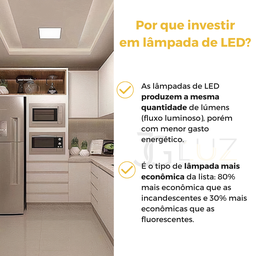 Kit 17 Painel Plafon Led Teto Embutir Quadrado 24w Bco / Pto - Branco - Bco Quente 3000k - 110v/220v - 3