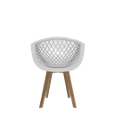 Ver imagem 2 de Kit 4 Cadeiras Web Wood Branca com Pés de Madeira e Metal Moderna e Ergonômica