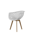 Ver imagem 4 de Kit 4 Cadeiras Web Wood Branca com Pés de Madeira e Metal Moderna e Ergonômica