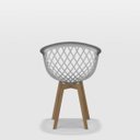 Ver imagem 3 de Kit 4 Cadeiras Web Wood Branca com Pés de Madeira e Metal Moderna e Ergonômica