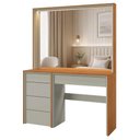 Ver imagem 1 de Camarim Prime com LED 5 Gavetas - Mavaular Naturalle/Off White