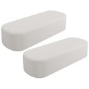 Ver imagem 1 de Kit 02 Puffs Decorativos Orgânico para Living Quarto 160cm Doha W01 Bouclê Cru - Lyam Decor