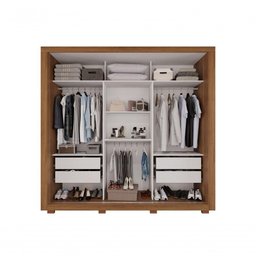 Guarda Roupa Casal Panamá Porta Espelho Central 3 Portas 4 Gavetas Salleto Cinamomo - 2 Guarda Roupa Casal Panamá Porta Espelho Central 3 Portas 4 Gavetas Salleto Cinamomo - 2