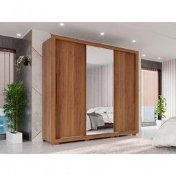 Guarda Roupa Casal Panamá Porta Espelho Central 3 Portas 4 Gavetas Salleto Cinamomo - 10 Guarda Roupa Casal Panamá Porta Espelho Central 3 Portas 4 Gavetas Salleto Cinamomo - 10