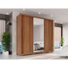 Guarda Roupa Casal Panamá Porta Espelho Central 3 Portas 4 Gavetas Salleto Cinamomo - 10