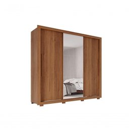 Guarda Roupa Casal Panamá Porta Espelho Central 3 Portas 4 Gavetas Salleto Cinamomo - 1 Guarda Roupa Casal Panamá Porta Espelho Central 3 Portas 4 Gavetas Salleto Cinamomo - 1