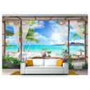 Ver imagem 1 de Papel De Parede Paisagem Digital Maldivas 3D Dah52