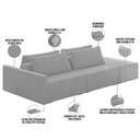 Ver imagem 4 de Sofá Ilha Modular para Sala 232cm com Puff Dublin K01 Veludo Cinza - Lyam Decor